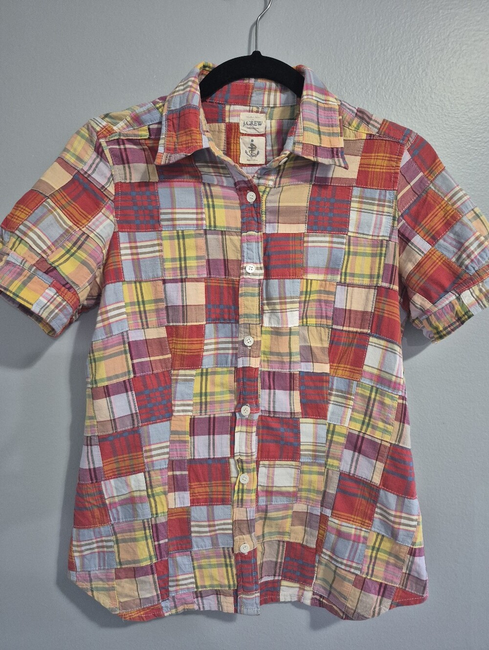 J Crew Vintage Summer 2008 Madra Plaid Patchwork Size 2
